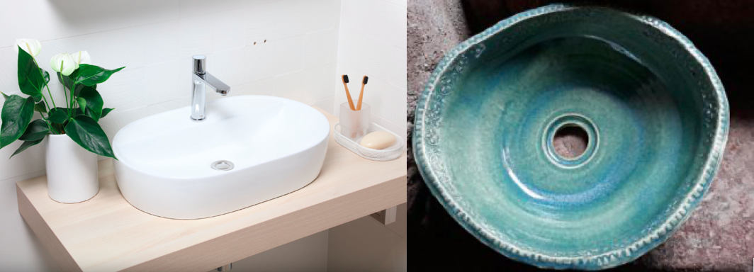 vasques céramique et acrylique