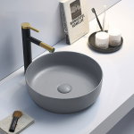 Swiss Aqua Technologies Vasque à poser Infinitio 39 x 39 x 12 cm sans trop-plein, gris mat (SATINF3939LGRM)