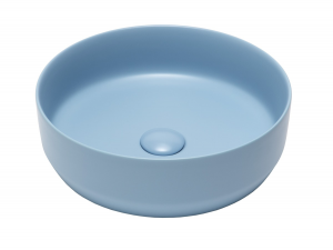 Swiss Aqua Technologies Vasque à poser Infinitio 39 x 39 x 12 cm sans trop-plein, bleu mat (SATINF3939LBLM)