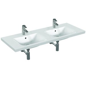 Ideal Standard CONNECT Double lavabo 1300 x 490 x 170 mm blanc Ideal Plus (E8136MA)